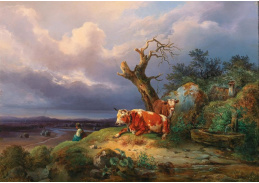 D-9328 Edmund Mahlknecht - Pastýřka s kravami v široké krajině