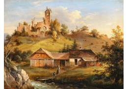 D-9787 Vincenz Kreuzer - Pohled na zřícenina hradu Sturmberg v Naasu