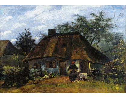R2-1172 Vincent van Gogh - Dům na vesnici a žena s kozou