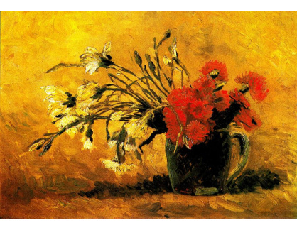 R2-1580 Vincent van Gogh - Váza s červenými a bílými karafiáty