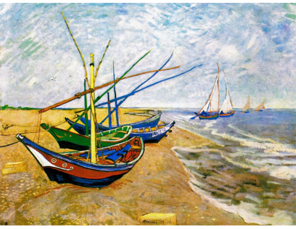 VR2-127 Vincent van Gogh - Rybářské lodě na pláži v Saintes-Maries