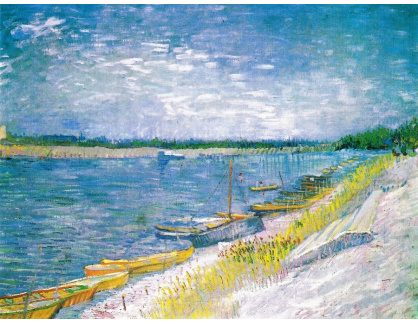 VR2-129 Vincent van Gogh - Říční krajina s veslicemi na břehu