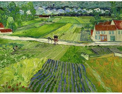 VR2-162 Vincent van Gogh - Krajina s kočárem a vlakem v pozadí