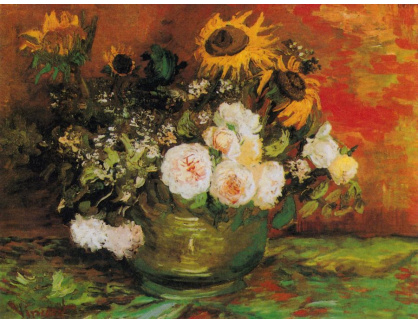 VR2-189 Vincent van Gogh - Mísa s slunečnicemi, růžemi a dalšími květinami