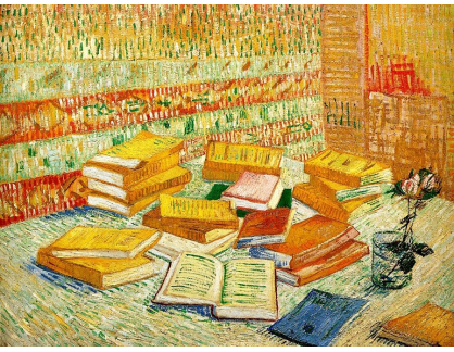VR2-214 Vincent van Gogh - Zátiší s francouzskými romány a růží ve sklenici