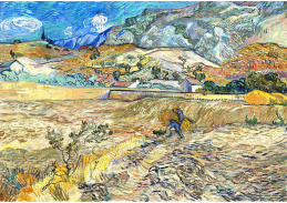 VR2-267 Vincent van Gogh - Pšeničné pole s rolníkem za nemocnicí Saint-Paul