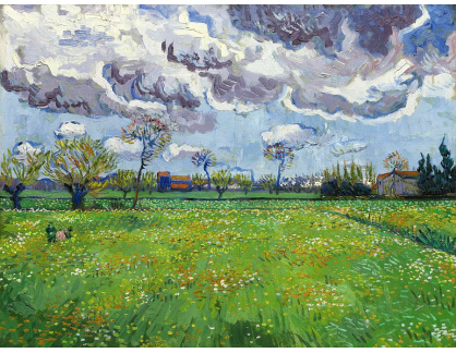 VR2-279 Vincent van Gogh - Louka s květinami a bouřkovým nebem