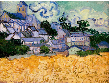 VR2-56 Vincent van Gogh - Pohled na Auvers s kostelem