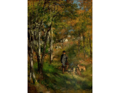 R14-36 Pierre-Auguste Renoir - Malíř Jules Le Coeur se psem v lese Fontainebleau
