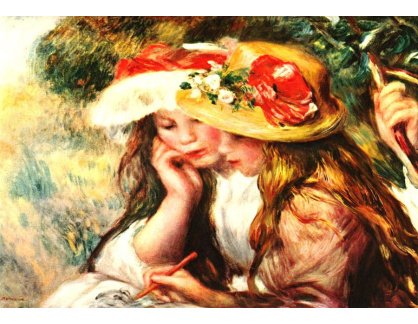 VR14-21 Pierre-Auguste Renoir - Dvě mladé dívky při čtení v zahradě