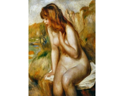 VR14-107 Pierre-Auguste Renoir - Koupající se dívka sedící na skále