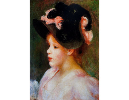 VR14-146 Pierre-Auguste Renoir - Dívka v černém klobouku s růžovou mašlí