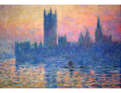 VCM 24 Claude Monet - Parlament při západu slunce