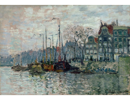 VCM 181 Claude Monet - Pohled na Prins Hendrikkade a Kromme Waal v Amsterdamu