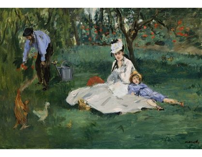 VEM 31 Édouard Manet - Rodina Monet na zahradě v Argenteuil