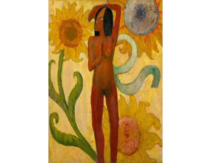 R9-98 Paul Gauguin - Nahá žena se slunečnicemi