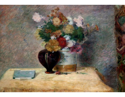 R9-291 Paul Gauguin - Zátiší s kytici květin a knihou