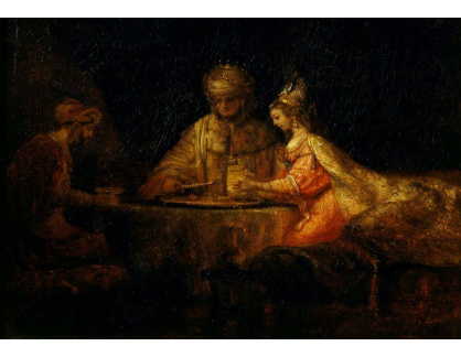 VR4-53 Rembrandt van Rijn - Ahasuerus, Haman a Esther