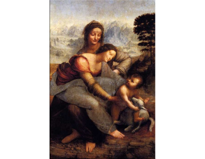 R1-10 Leonardo da Vinci - Žena s dítětem a svatou Annou