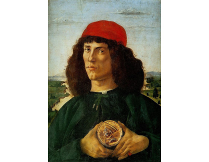 R17-39 Sandro Botticelli - Portrét muže s medailí