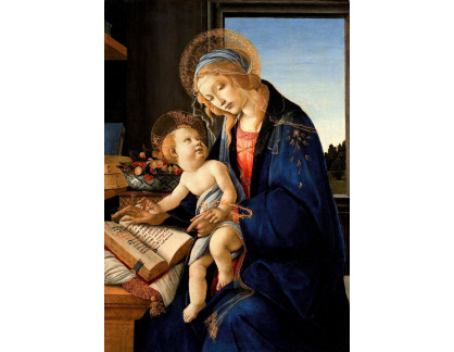 VR17-17 Sandro Botticelli - Matka Boží učí dítě Ježíše