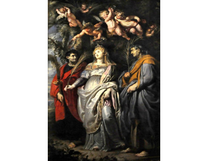 VRU99 Peter Paul Rubens - Flavia Domitilla z Terracina, Nereus a Achilleus v Chiesa Nuova v Římě