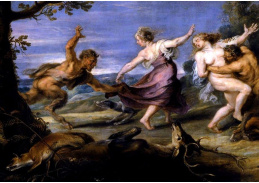 VRU162 Peter Paul Rubens - Diana a víly přepadeny fauny, detail