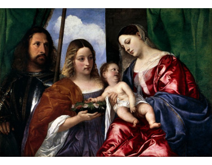 Tizian - Madona s dítětem, svatou Dorotou a svatým Jiřím
