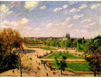 VCP-413 Camille Pissarro - Zahrada Tuileries v jarní ráno