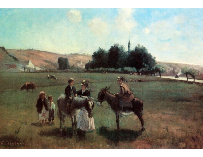 VCP-449 Camille Pissarro - Na oslu a koni v La Roche-Guyon