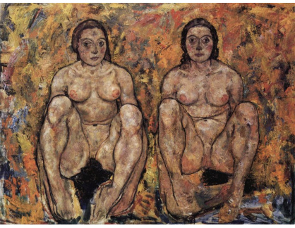 VES 231 Egon Schiele - Ženský pár v podřepu