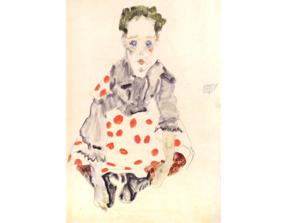 VES 109 Egon Schiele - Dívka v puntíkovaných šatech
