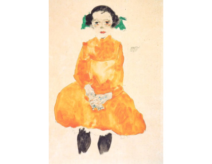 VES 110 Egon Schiele - Dívka v okrových šatech