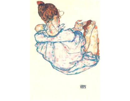 VES 158 Egon Schiele - Sedící žena zezadu