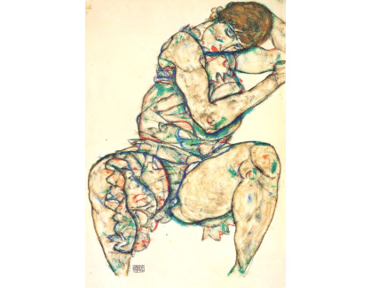 VES 159 Egon Schiele - Sedící akt