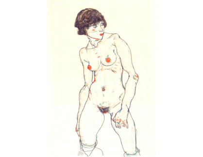 VES 182 Egon Schiele - Stojící ženský akt v punčochách