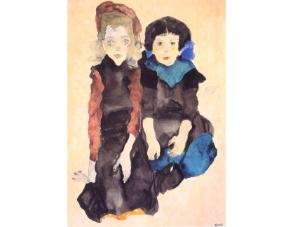 VES 201 Egon Schiele - Dvě dřepící dívky