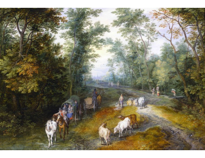 BRG-59 Jan Brueghel - Lesní krajina s cestujícími na cestě