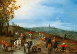 BRG-84 Jan Brueghel - Rozsáhlá krajina s cestujícími na cestě
