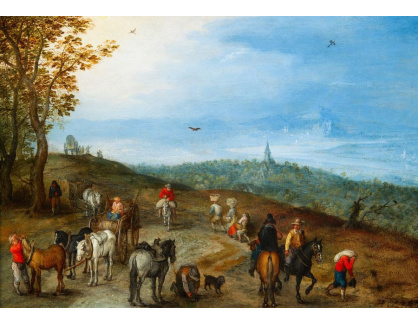 BRG-84 Jan Brueghel - Rozsáhlá krajina s cestujícími na cestě