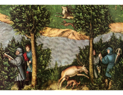 VlCR-69 Lucas Cranach - Lov na jeleny kurfiřta Friedricha des Weisen, detail