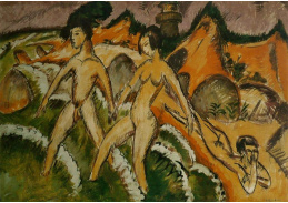 VELK 5 Ernst Ludwig Kirchner - Lidé vstupující do moře