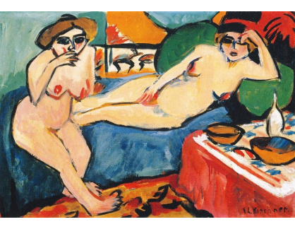VELK 20 Ernst Ludwig Kirchner - Dvě nahé ženy na modré pohovce