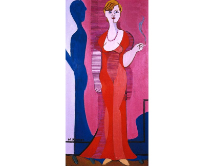 VELK 30 Ernst Ludwig Kirchner - Světlovlasá žena v červených šatech