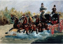R7-203 Henri Toulose-Lautrec - Hrabě Alphonse de Toulouse-Lautrec na drožce