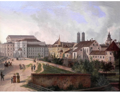 VN-73 Domenico Quaglio - Královská rezidence v severovýchodní části Mnichova v roce 1827