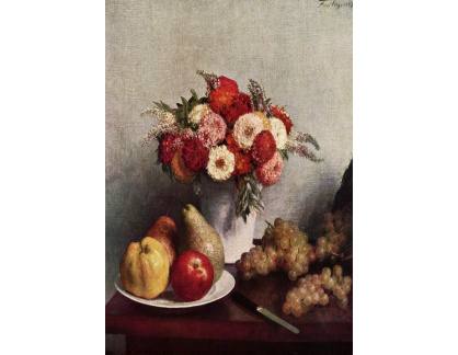 VF295 Henri Fantin-Latour - Zátiší s ovocem a květinami