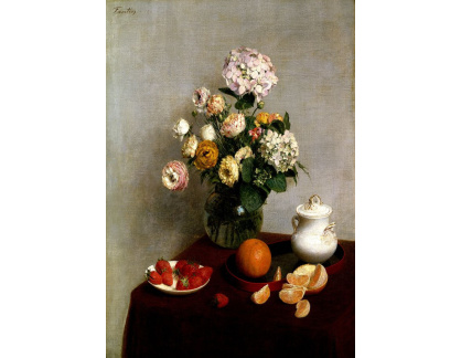 VF296 Henri Fantin-Latour - Zátiší s ovocem a květinami