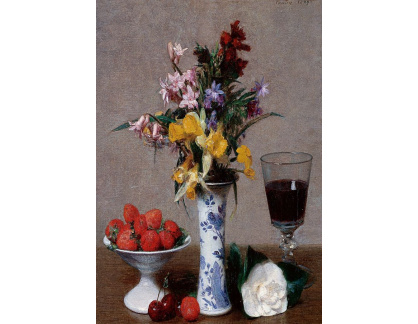 VF297 Henri Fantin-Latour - Zátiší s ovocem a květinami