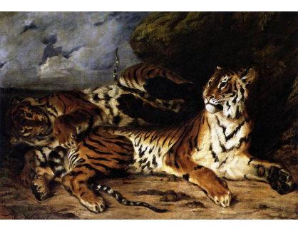 VEF 01 Eugene Ferdinand Victor Delacroix - Studie dvou tygrů